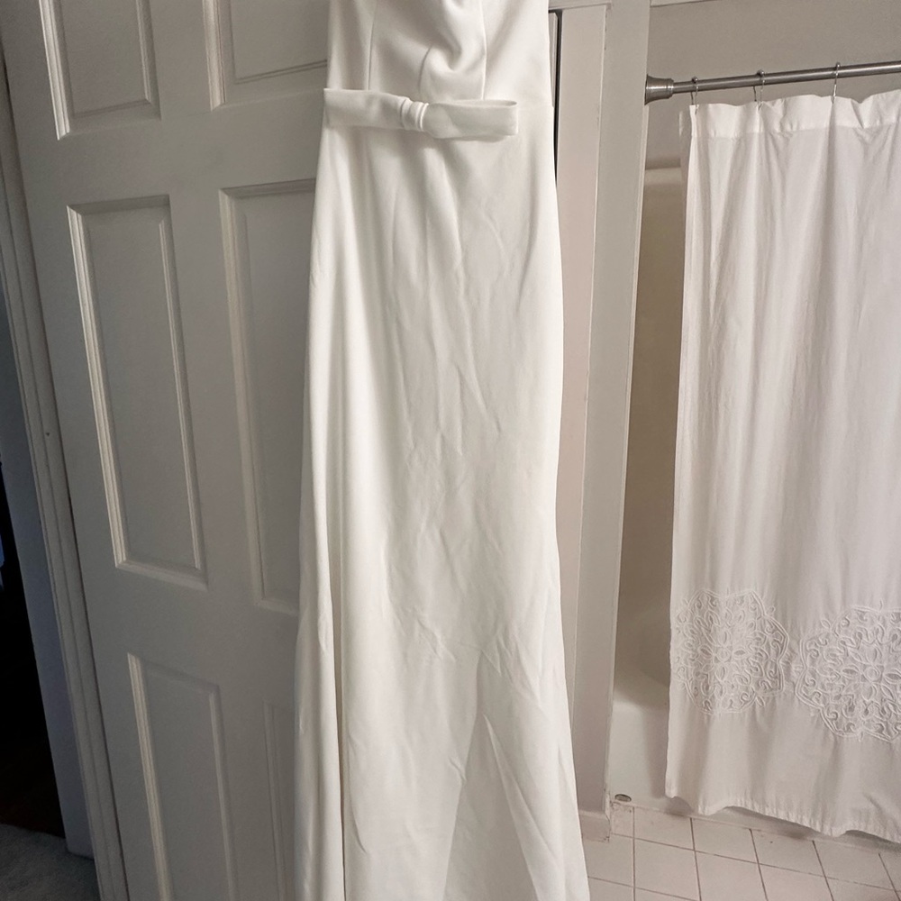 Lulu's Classic Cream Strapless Gown - Picture 2 of 3